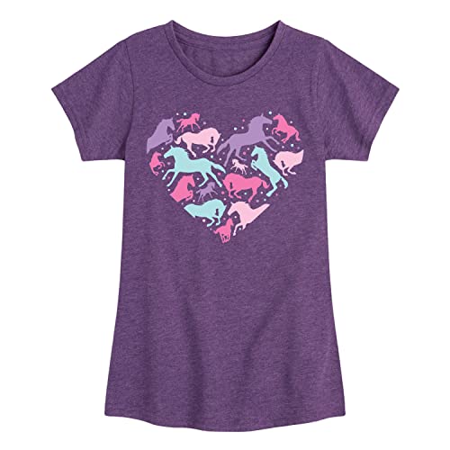 Instant Message - Horse Heart - Toddler and Youth Girls Short Sleeve Graphic T-Shirt