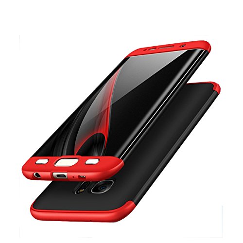 AICase Galaxy S7 Case, 3 in 1 Ultra Thin and Slim Hard PC Case Anti-Scratches Premium Slim 360 Degree Full Body Protective Cover for Samsung Galaxy S7 (Red/Black)