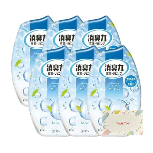 エステー 消臭力 玄関・リビング用 せっけん 400ml 消臭 +Kunutonnオリジナルロゴ入りeおまけ付 (6個セット)