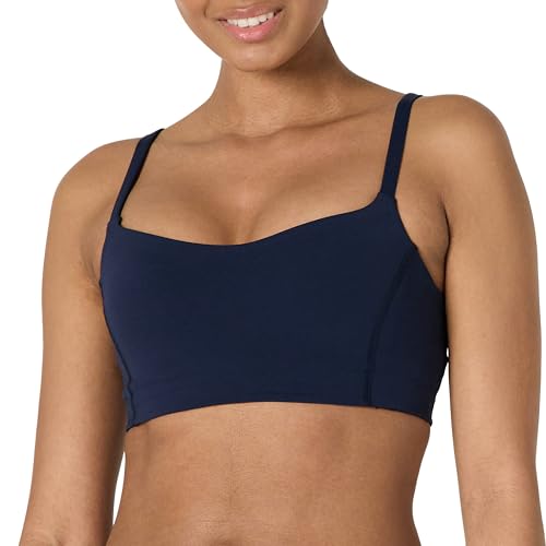 Image of Amazon Essentials Women's Active FormFlex Buttery Soft Light Support Sweetheart Neck Yoga Sports Bra with Removable Cups, Breathable, Moisture Wicking