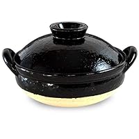 Amazon.co.jp: 長谷園 ヘルシー蒸し鍋 黒 中 (直火専用) 直火対応 NZW