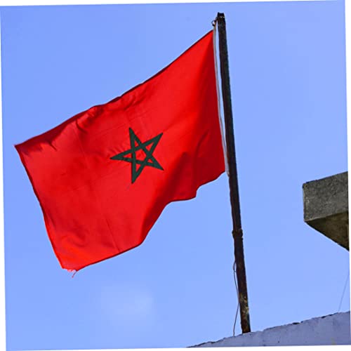 Yoyakie Bandera Marroquí para Eventos Deportivos,Bandera Marroquí Jardín Bandera Marroquí Poliéster Banderas Nacionales para Desfiles Olímpicos 90x150cm
