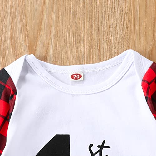 Amawmw Newborn Neutral Baby Girl Boy First Christmas Sleepers Gowns Unisex Baby 1St Xmas Nightgown Infant Buffalo Plaid Outfit #TOP2