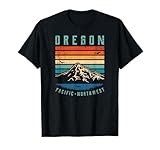 portland oregon t shirts Retro Oregon Mountain 1970's Look T-Shirt | Enjoy Rose City, Eugene, Corvalis, Salem, Beaverton, Albany, the Pacific Northwest Mountains, Lakes, Forest, and Sunrise & Sunset in Oregon with this Distressed Vintage Portland Nature T Shirt for Men & Women.