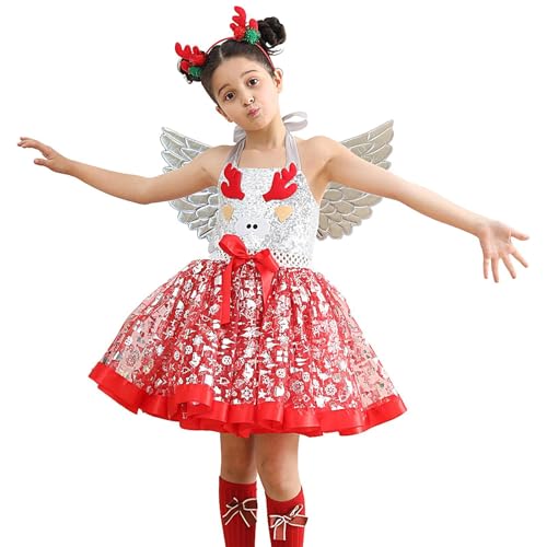 Disfraz de alce de Navidad para niña con tul y alas de carnaval de 3 piezas 7
