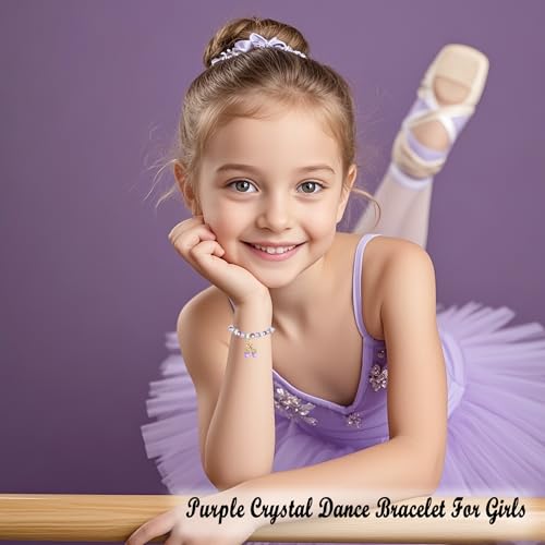 Dance Recital Gifts for Girls, Ballet Dancer Gifts, Ballerina Jewelry, Purple Crystal Dance Bracelet Dance Lovers Gift, Dance Encouragement Gifts Never Miss a Chance to Dance3