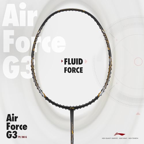 Image of Li-Ning Air Force G3 Badminton Racket with Full Cover | Max Tension : ≤30 lbs | Superlight Technology | Aerotec Beam | Dynamic Frame