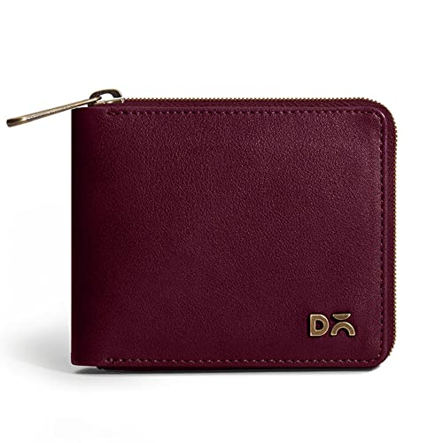 Image of DailyObjects Women's Zip Wallet | Made with Vegan Leather Material | Carefully Handcrafted | Holds up to 8 Cards | Slim and Easy to Fit in Pocket | Coin Pocket with Button Closure