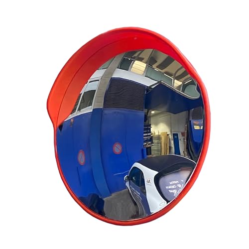 ADO - Espejo convexo exterior de tráfico ø60 redondo policarbonato. Los espejos convexos eliminan los puntos muertos para vehículos y peatones mejorando la seguridad visibilidad en cruces (1- Espejo)