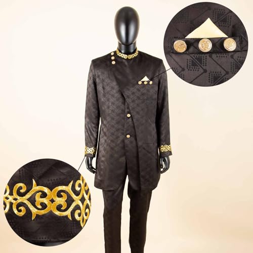 Men`s Suit Single Breasted Slim Fit Blazer and Trousers Outfits Set African Clothes4