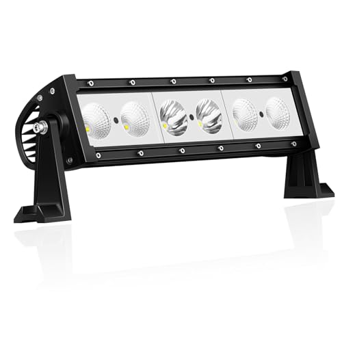 PICAA 33 cm 13 Pulgadas 30W Barra de Luz LED, 12V 24V 6000K Blanco Barras Luminosas Led Coche para Offroad, SUV, Camión, 4x4, ATV, Tractor