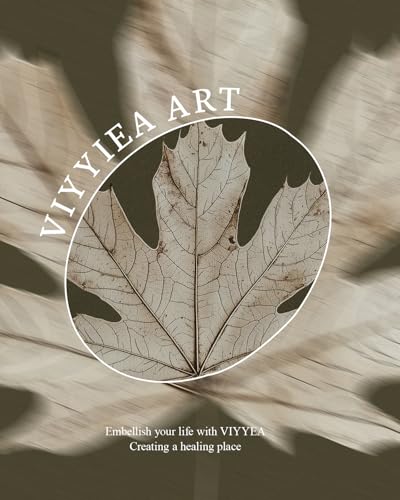 Image of VIYYIEA Vintage Gold Framed Wall Art for Living Room, Maple Leaf Canvas Prints Home Decor, Oil Painting Picture, Bedroom Wall Decor Gifts for Friends or Family -【Maple Leaf Specimen】-(10L x 8W)