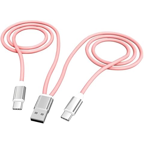 USB A to 2USB C Charging Cable Pink 4FT, Multi 2-in-1 Dual USB C Cable TPE for iPhone 16 15 Series, iPad, Samsung Galaxy S24 S23, Pixel 9 8, Moto, Motion Sensing Lights, Small Fan(Only Charging) Cover