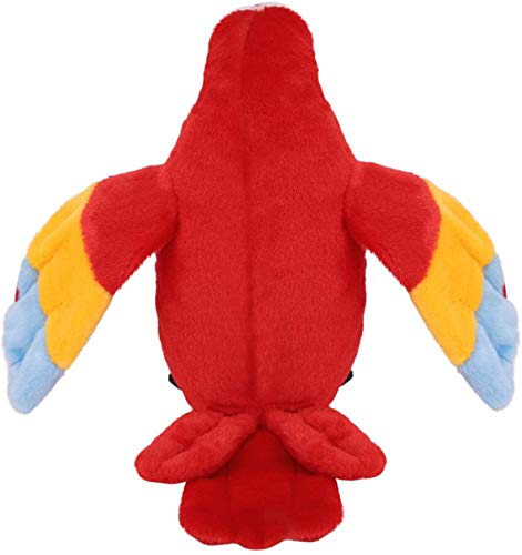 FakeFace Divertido loro parlante juguete de peluche repetitivo con función de repetición con las alas, pájaro de peluche, juguete de peluche para niños, rojo