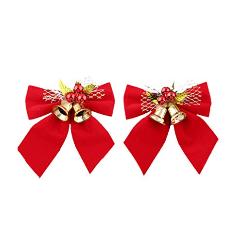 Amosfun – Decoração de sinos com laço de árvore de Natal com sinos, decoração para pendurar na árvor