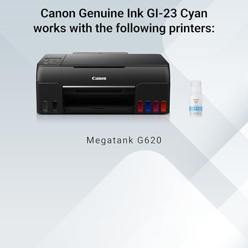 Image of Canon GI-23 Genuine Cyan Ink Bottle, Compatible with Megatank G620 Printers