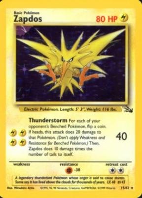 Zapdos Holofoil - Fossil - 15 [Toy]