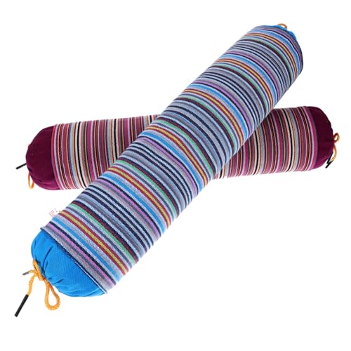 Amosfun Almohadas Cervicales para Dormir y Apoyo Lumbar Cilíndricas De Algodón 2 Piezas, Funda Transpirable Lavable, Color Azul y Morado Aleatorio, Alivio De Dolor De Cuello y Espalda