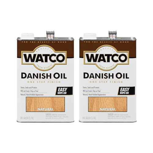 Watco 65731-2PK Danish Oil Wood Finish, Gallon, Natural, 2 Pack