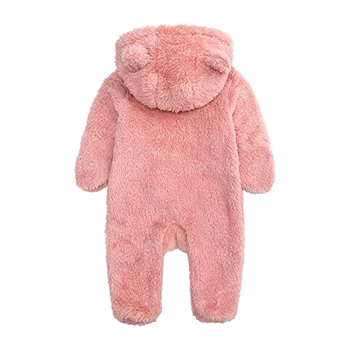 Teddy Bear Suit for Baby Boys Girls Footed Jumpsuit Coat Newborn Fleece Winter Outfits Cute Cartoon Fluffy Romper2