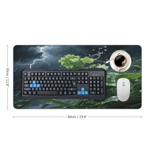 Pad Mouse Grande con Estilo Floral Verde de Goma miniatura 2