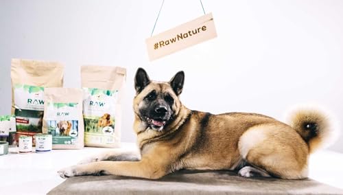 RAW Nature Trockenfutter Adult mit Huhn 12kg, kaltgepresstes Hundefutter, Getreidefrei, 100% Muskelfleisch, hoher Fleischanteil, ohne künstliche Zusätze, für alle Rassen geeignet