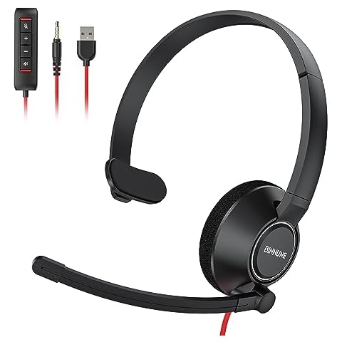 BINNUNE USB Headset with Boom Mic Cover