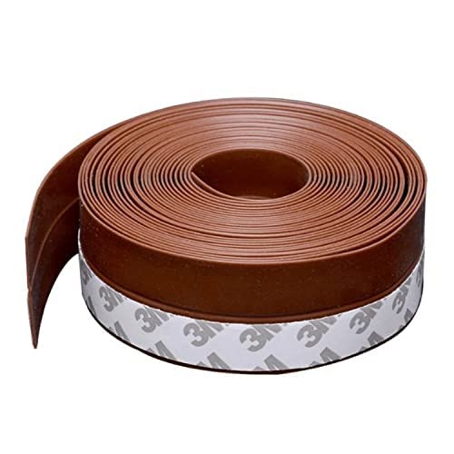 Brelvik Silicone Seal Strips, Soundproof Weather Stripping Windproof Door, Self Adhesive Sealing Sticker for Window Gaps, Insect, Bottom of Side Door Tape | 3 Meter (2 Meter, Brown)