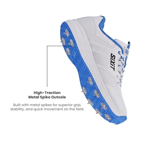 Image of AeroTech Cricket Spikes for Men, Ultra-Light Breathable Mesh, EVA Cushioning and High-Grip Spike Outsole