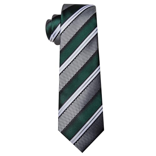 Image of Barry.Wang Mens Tie Set Plaid Check Neckties Formal Business Wedding Luxury Pocket Square Cufflinks