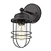 Golden Lighting 9808-1W BLK Seaport Sconce-Damp, Matte Black