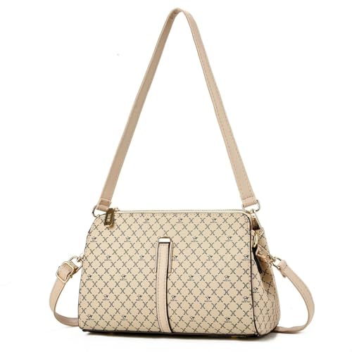 Bolsa Feminina Pequena de Mão, Transversal e Ombro - Bolsa Estilosa com Grande Capacidade, Aparência Sofisticada para Dia a Dia (Khaki)