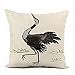 426 Throw Pillow Case Sencillo Cojin Fundas Pájaro Bailando Grulla Agua Animal Pico Totora Arroyo Elegancia Almohada Caso para Sala De Estar Cama Hogar 45X45Cm