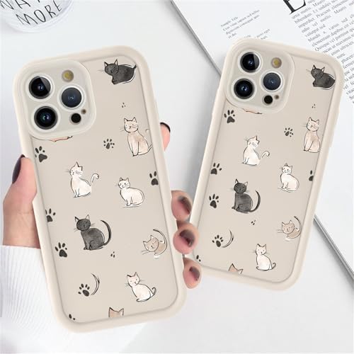 Coque silicone souple iPhone 16 Pro Max fine et transparente avec motif patte de chat - 7