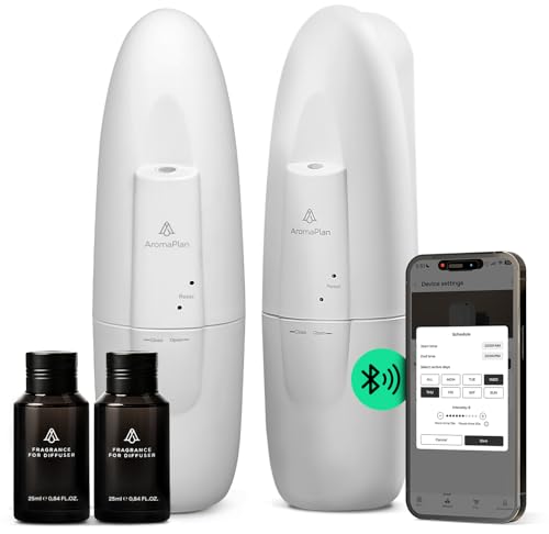 AromaPlan 5 Star Collection Plug in Waterless Diffuser (2 Fragrances Included)-Cold Air & Waterless Diffusers for Home & Office- Silent Wall Diffuser Plug in (2 Devices +2 Scents)