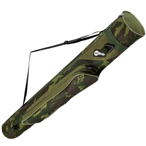 Capa para Varas Telescópica com Bolso Alça Lateral Suporte para Fixar Carretilhas Molinete Estojo Bolsa Mala Pesca Pescador Profissional Rio Tecido Resistente à Água Reforçada (Camuflado, 100cm)