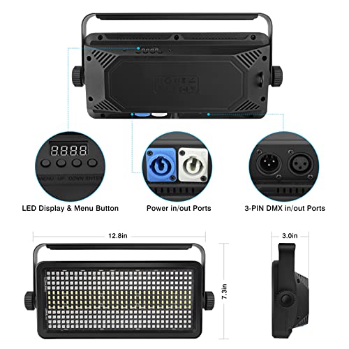 Image of LED Stage Strobe Effect Lights - 120W RGBW DJ Light with 48 Zones Chasing by DMX Control Sound Activated Auto Play Wall Washer Uplight for Event Concert Party Church Wedding Club Stage Lighting