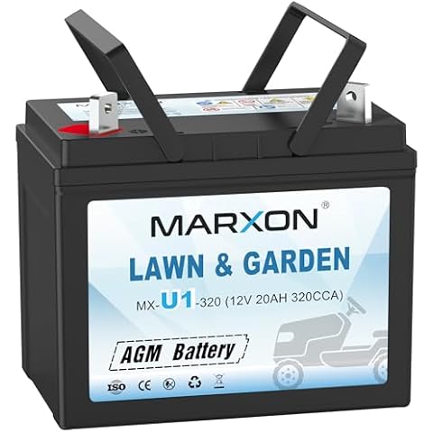 MARXON U1 320CCA Riding Lawn Mower Batteries, Garden Tractors Battery Maintenance Free AGM Battery, Compatible with Troy-Bilt, John Deere, Toro, Cub Cadet, Craftsman, Ariens, Poulan Pro Cover