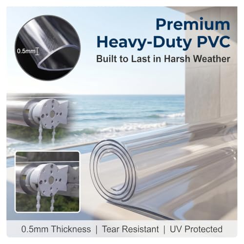 Rideau à enroulement transparent HD imperméable extérieur 150x220 - 5