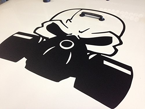 Gas Mask Punisher Die Cut Hood Decal 18" Decal Universal Fit W/Install Kit #TOP1