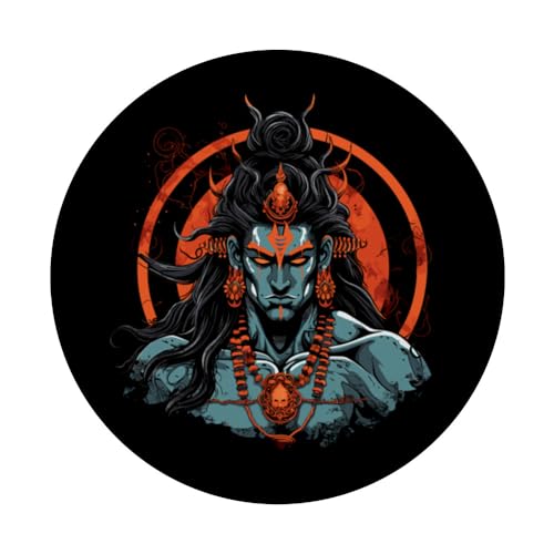Shiva the Destroyer Fierce Mahadev Tandav Adiyogi Meditation PopSockets Swappable PopGrip, Black - Image 3