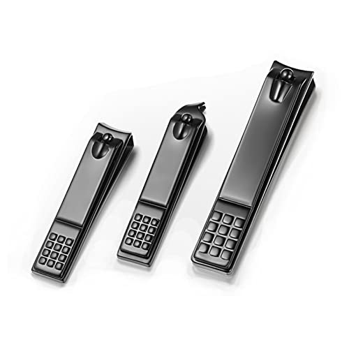 SERKER 3 Stück Nagelknipser für Fingernägel,Edelstahl Nagelknipser Set,Nail Clipper für Verschiedene Nageltypen(schwarz) (Kohlenstoffstahl) Cover