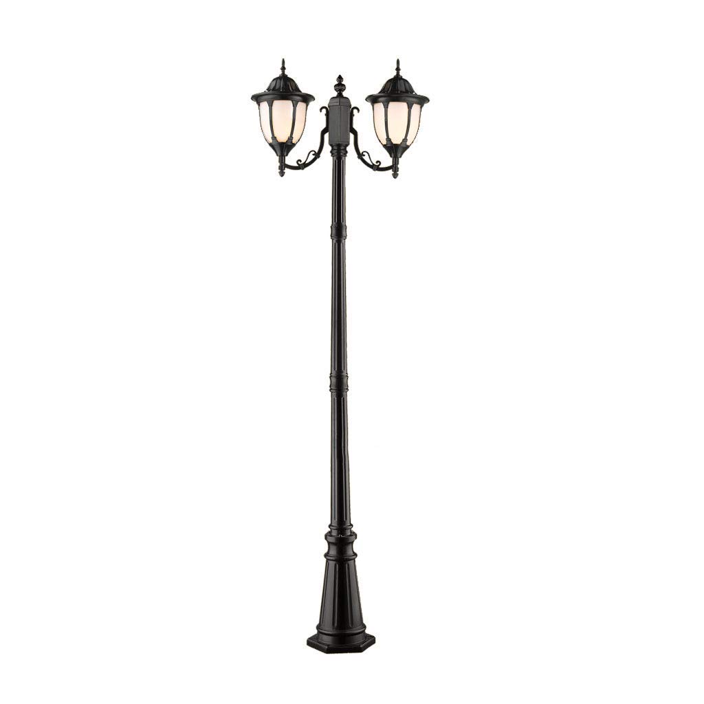 Double tête super lumineuse, Cap Lights Outdoor, Lampadaire LED, Poteau épaissi, mat mat, Abat-jour en acrylique, Aluminium moulé sous pression, Poteaux de clôture LED, Décoration de terrasse ou de ja