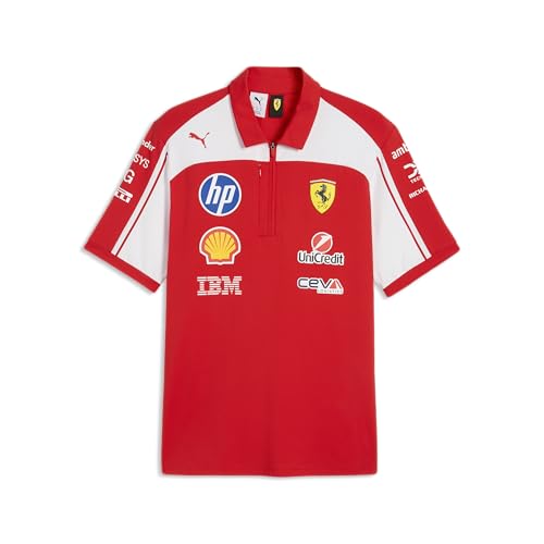 PUMA Scuderia Ferrari F1 2026 Herren Team-Poloshirt - Authentic mit Geschenkbox - Rot - Größe: L