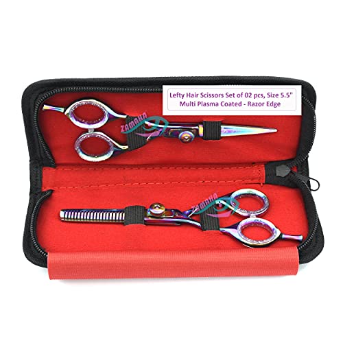 Left Handed Professional Hair Cutting Scissors Kit, 5.5" Texturing and Thinning Shears for Hairdressing and Barber Use - Image 3