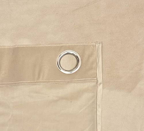 Image of High Sofa Quality Velvet Solid Grommet Room Darkening Eyelet Door Curtains for Living Room, Beige King 5 Feet, Set of 2 Pieces