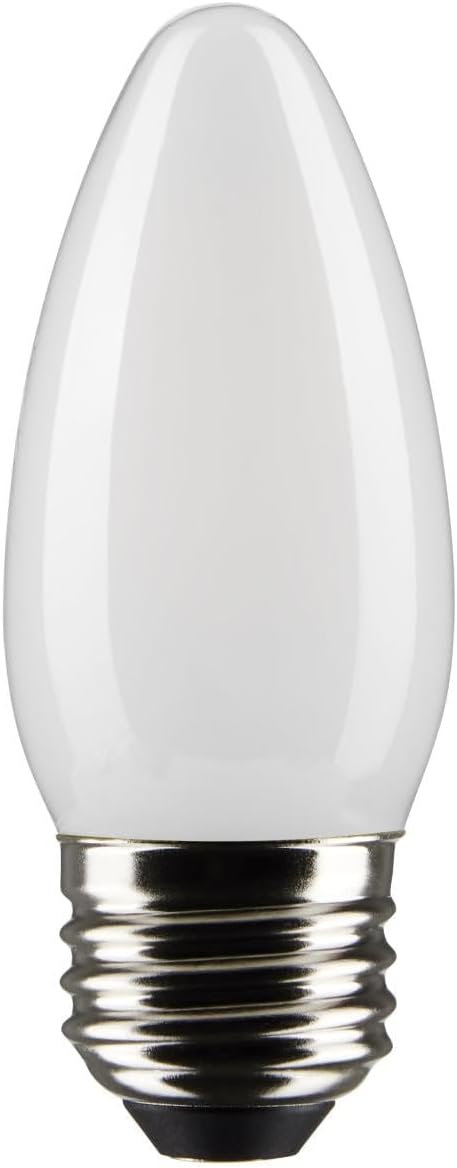 Satco S21287 4 Watt B11 LED Bulb, Frost, Medium Base (E26), 90 CRI, 2700K Warm White, 120V, Dimmable, 350 Lumens (24 Pack)