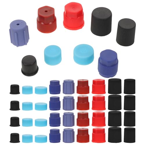 FUNOMOCYA 55 Piezas Tapas de Válvula Aire Acondicionado Coche Kit Completo Plástico Resistente Intemperie Protección Sistema Refrigeración Vehículos Compatible