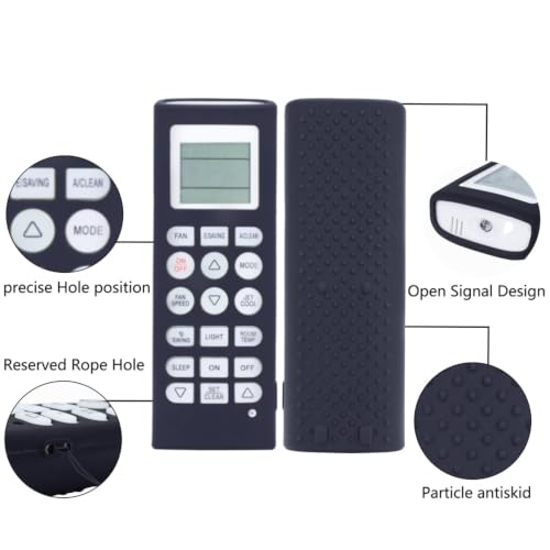 Image of Silicone Cover Compatible with LG Split /Window Inverter Air Conditioner Remote Control, Shockproof, Stylish, Easy to find in Darkness - Black-1