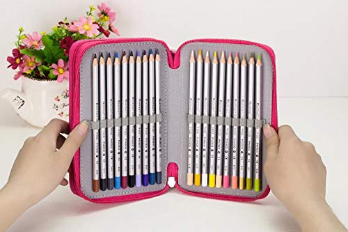 Yukong_Pencil Case, 32 Slots Multi-functional Large Capacity Pens Case, Pencil Pouch, Pencil Holder Organizer Stationary Bag with Interior Zippered Pocket for Small Accessories